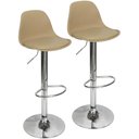 Ver imagem 1 de Kit 2 Banquetas Joly Luisa Eames Saarinen Base Giratória Cromada - Bege