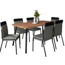 Ver imagem 2 de Mesa Jantar Retangular 160cm + 6 Cadeiras Duo Estofadas Np