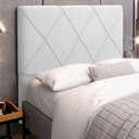 Ver imagem 4 de Cabeceira Cama Box Casal Mel 140cm com Frame Sintético Branco - Desk Design