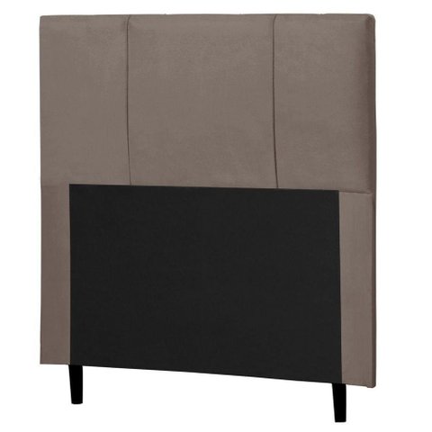 Cabeceira Cama Box Solteiro Donna 90cm Suede Marrom
