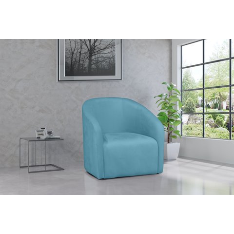 Kit 2 Poltronas Decorativa Julia Veludo Azul Turquesa - Lm Decor