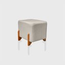Ver imagem 5 de Puff Retangular Pé de Madeira Decorativo para Sala Orgânico Confortável e Reforçado Bouclé