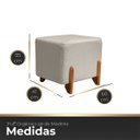 Ver imagem 6 de Puff Retangular Pé de Madeira Decorativo para Sala Orgânico Confortável e Reforçado Bouclé