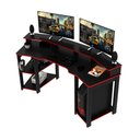 Ver imagem 1 de Mesa para Escritório Home Office Gamer ME4167 MDP Preto/Vermelho - Gran Belo