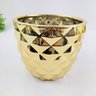 Vasinho Cachepot Redondo Dourado Abacaxi 13x16cm Vaso G - 2
