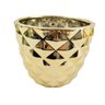 Vasinho Cachepot Redondo Dourado Abacaxi 13x16cm Vaso G - 1