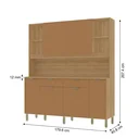Ver imagem 3 de Cozinha Compacta 6 Portas 2 Gavetas 179,6 cm Botanika Marrom Freijó/Caramelo