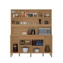 Ver imagem 4 de Cozinha Compacta 6 Portas 2 Gavetas 179,6 cm Botanika Marrom Freijó/Caramelo