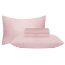 Ver imagem 1 de Jogo de Cama Duplo Casal 4 Peças Percal 180 Fios Rosa Sonhare Prata