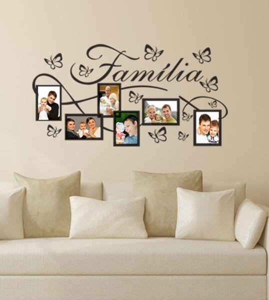 Adesivo Decorativo de Parede Para colocar Foto e Retrato Família Sala Quarto - 1