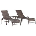 Ver imagem 1 de Kit 2 Espreguiçadeiras Catar e Mesa com Pintura Eletrostática Piscina Jardim Alumínio Capuccino