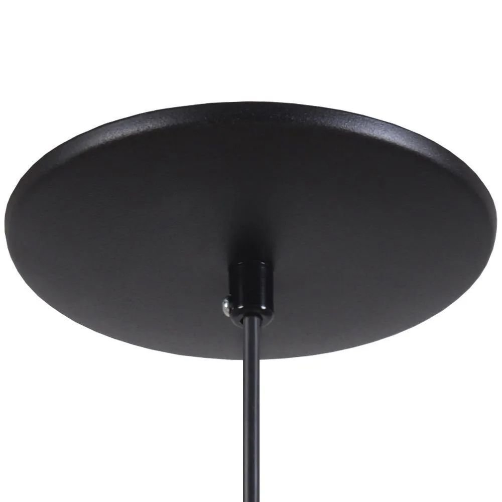 Pendente Meia Lua 40cm Luminária Alumínio Preto Textura C/ Laranja - T&T Iluminação - 2