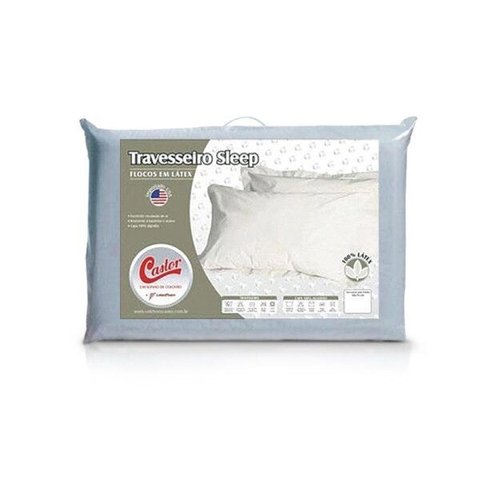 Travesseiro Castor Látex Flocos 100% Algodão 045x065x015cm