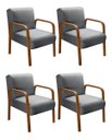 Ver imagem 1 de Kit 04 Poltronas Cadeiras Decorativas Anita para Sala Mesa de Jantar Quarto Recepção - Linho Cinza