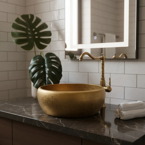 Cuba Evier Old Gold Banheiro Apoio Luxo Ouro Velho