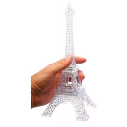 Enfeite Decoração Torre Eiffel Iluminada LED Abajur Luminária 19 cm - 2
