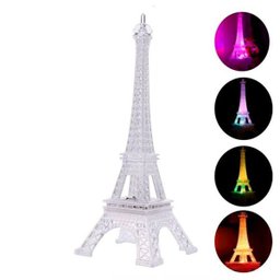 Enfeite Decoração Torre Eiffel Iluminada LED Abajur Luminária 19 cm - 3