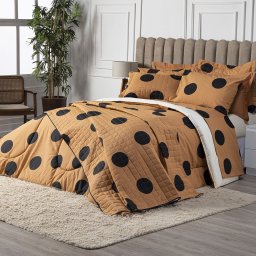 Jogo de lençol Classic 3 pçs casal padrão Maxi poá Terracota - 2