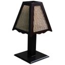 Ver imagem 1 de Abajur Cúpula Triangulo Rustico Tabaco Sala Quarto Decoração