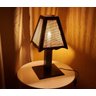 Abajur Cúpula Triangulo Rustico Tabaco Sala Quarto Decoração - 2