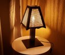 Ver imagem 2 de Abajur Cúpula Triangulo Rustico Tabaco Sala Quarto Decoração
