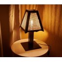 Ver imagem 2 de Abajur Cúpula Triangulo Rustico Tabaco Sala Quarto Decoração