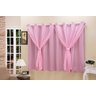 Cortina Blackout 100% com Voil Ibi Enxovais 1,50 Largura x 1,40 Altura Cor Rosa - 1