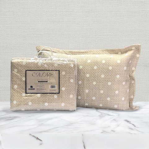 Kit Cobre Leito Colcha King Estampado Doce Vida - Colore - 2,70x2,50m