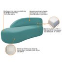 Ver imagem 4 de Divã Recamier Curvo Luna 140cm Lado Esquerdo Suede Adj Decor Azul Turquesa