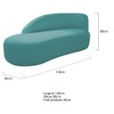 Ver imagem 3 de Divã Recamier Curvo Luna 140cm Lado Esquerdo Suede Adj Decor Azul Turquesa