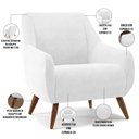 Ver imagem 4 de Kit 02 Poltronas Decorativa Fixa Pés de Madeira Paloma D02 Corano Branco C-12 - Lyam Decor