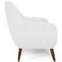Ver mais imagens de Kit 02 Poltronas Decorativa Fixa Pés de Madeira Paloma D02 Corano Branco C-12 - Lyam Decor