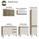 Ver imagem 2 de Cozinha Modulada Americana 5 Peças Vidro Greta Crema Megasul