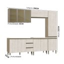 Ver imagem 3 de Cozinha Modulada Americana 5 Peças Vidro Greta Crema Megasul