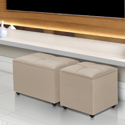 Puff Baú 60cm Decorativo Sala Estar Quarto Multiusos Veludo - 4