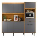 Ver imagem 1 de Cozinha Kit Completa Compacta 11 Portas 2 Gavetas Bahamas - Jequetibá Cinza