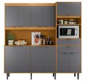 Ver imagem 1 de Cozinha Kit Completa Compacta 11 Portas 2 Gavetas Bahamas - Jequetibá Cinza