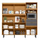 Ver imagem 2 de Cozinha Kit Completa Compacta 11 Portas 2 Gavetas Bahamas - Jequetibá Cinza