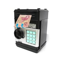 Mini Cofre Eletrônico Digital Senha 4 Dígitos Notas e Moedas Preto Lorben Preto - 1