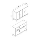 Ver imagem 2 de Cristaleira Horizontal 4 Portas de Vidro Freijó