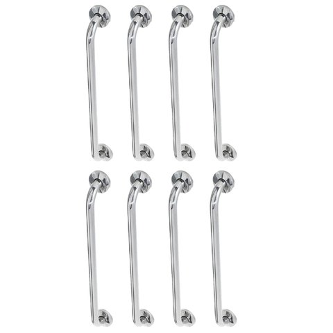 Alça Barra de Apoio 60cm Inox Kit 8 Unidades Banheiro Suporte Idoso Deficiente Cadeirante Acessibili