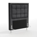 Ver imagem 1 de Cabeceira Taurus 90 para Cama de Solteiro N-022 Veludo Chumbo Aradecor