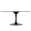 Ver imagem 3 de Mesa de Jantar Saarinen Oval 137x90 Cm Mármore Carrara Base Preta Linn Design Mesa de Jantar Saarine