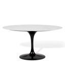 Ver imagem 1 de Mesa de Jantar Saarinen Oval 137x90 Cm Mármore Carrara Base Preta Linn Design Mesa de Jantar Saarine