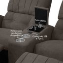 Ver imagem 2 de Poltrona do Papai Dupla Reclinável Real Sala de Tv Cinema Bouclê - Sofa Store:bouclê Marrom