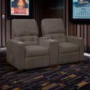 Ver imagem 1 de Poltrona do Papai Dupla Reclinável Real Sala de Tv Cinema Bouclê - Sofa Store:bouclê Marrom