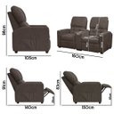 Ver imagem 4 de Poltrona do Papai Dupla Reclinável Real Sala de Tv Cinema Bouclê - Sofa Store:bouclê Marrom