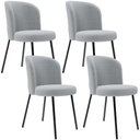 Ver imagem 1 de Kit 4 Cadeiras Sala de Jantar Estofada Gavi L02 Bouclê Cinza - Lyam Decor