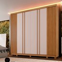 Ver imagem 6 de Guarda-roupa 6 Portas 6 Gavetas Arezzo - Benetil Cinamomo/off White