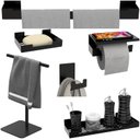 Ver imagem 1 de Kit de Acessórios para Banheiro Preto 6 Peças Adesivo F.nice